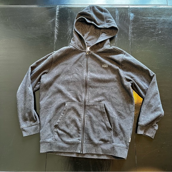 Vans Tops - Vans Large Gray Zip Up Sweater Hoodie Sweatshirt Plain Basic Staple Skateboard